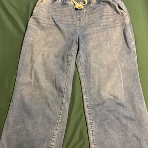 Lane Bryant high-rise pull on wide leg jeans